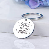 Oakdene Designs Keyrings Personalised Sisters Before Misters Metal Keyring